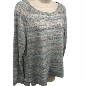 Sonoma Goods For Life Womens Clasic Long Sleeves Knit Multi Knit Comfy plus Top